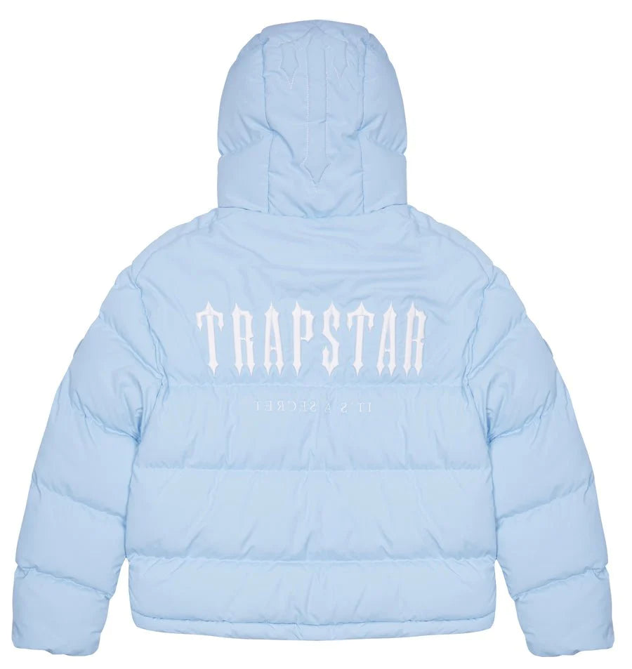 TRAPSTAR DECODED HOODED PUFFER JACKET ‘ICE BLUE’