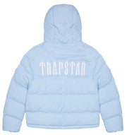 TRAPSTAR DECODED HOODED PUFFER JACKET ‘ICE BLUE’