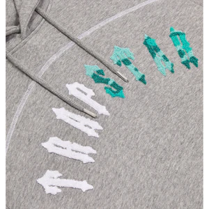 TRAPSTAR IRONGATE CHENILLE ARCH HOODIE TRACHSUIT 'GREY/SEA BLUE'