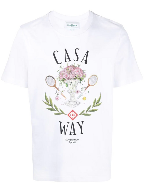 CASABLANCA CASAWAY PRINTED T-SHIRT 'WHITE'