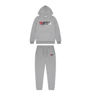 TRAPSTAR CHENILLE DECODED HOODED TRACKSUIT 'GREY/RED'