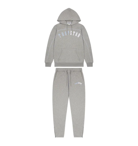 TRAPSTAR IRONGATE ARCH CHENILLE HOODIE TRACKSUIT 'GREY ICE EDITION'