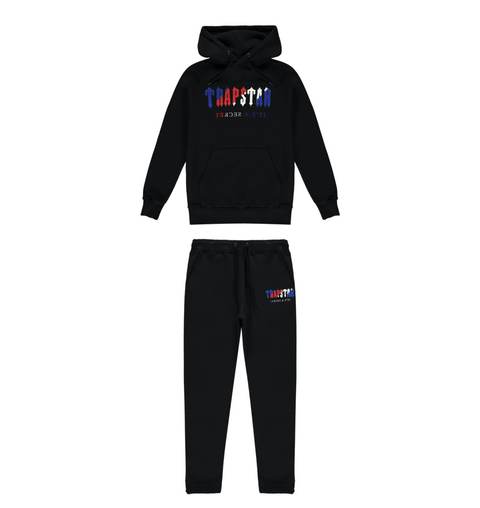 TRAPSTAR BLACK DECODED CHENILLE HOODED TRACKSUIT