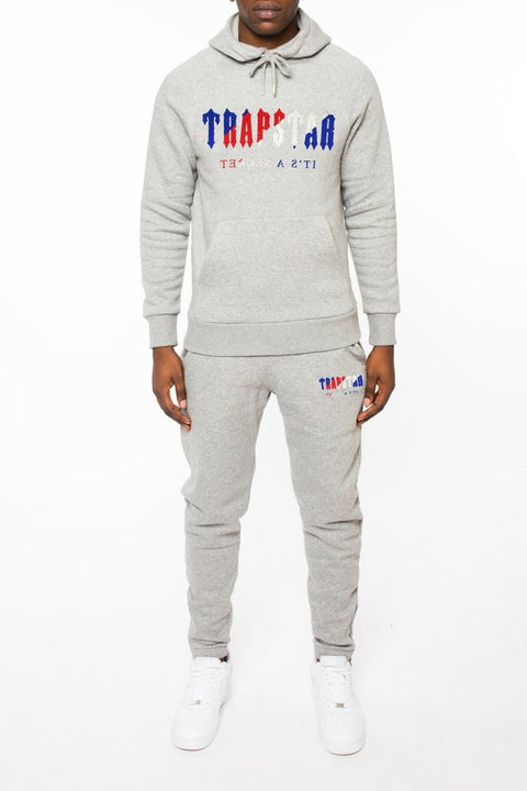 TRAPSTAR CHENILLE HOODED TRACKSUIT ‘DECODED GREY’