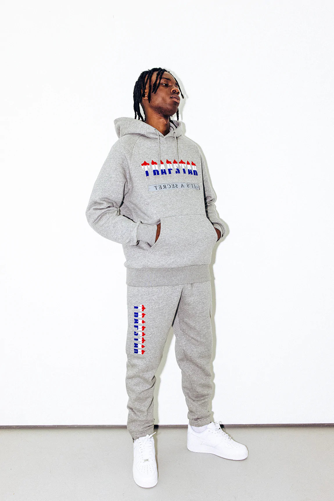 TRAPSTAR CHENILLE DECODED 2.0 HOODIE TRACKSUIT ‘GREY REVOLUTION EDITION’