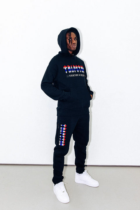 TRAPSTAR CHENILLE DECODED 2.0 HOODED TRACKSUIT ‘BLACK REVOLUTION’