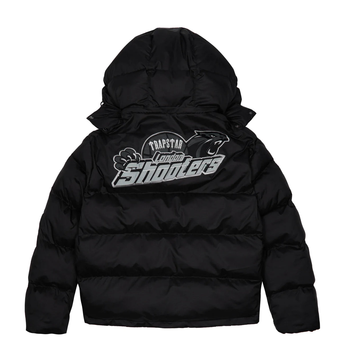 TRAPSTAR SHOOTERS HOODED PUFFER JACKET ‘BLACK REFLECTIVE’