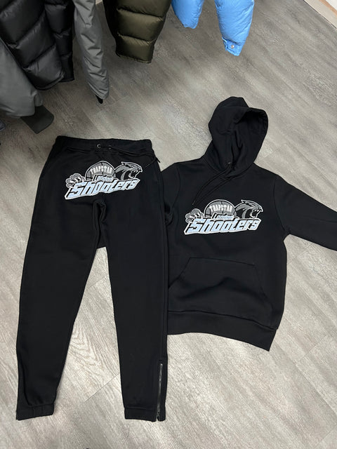 TRAPSTAR SHOOTERS HOODED TRACKSUIT ‘BLACK SKY BLUE’