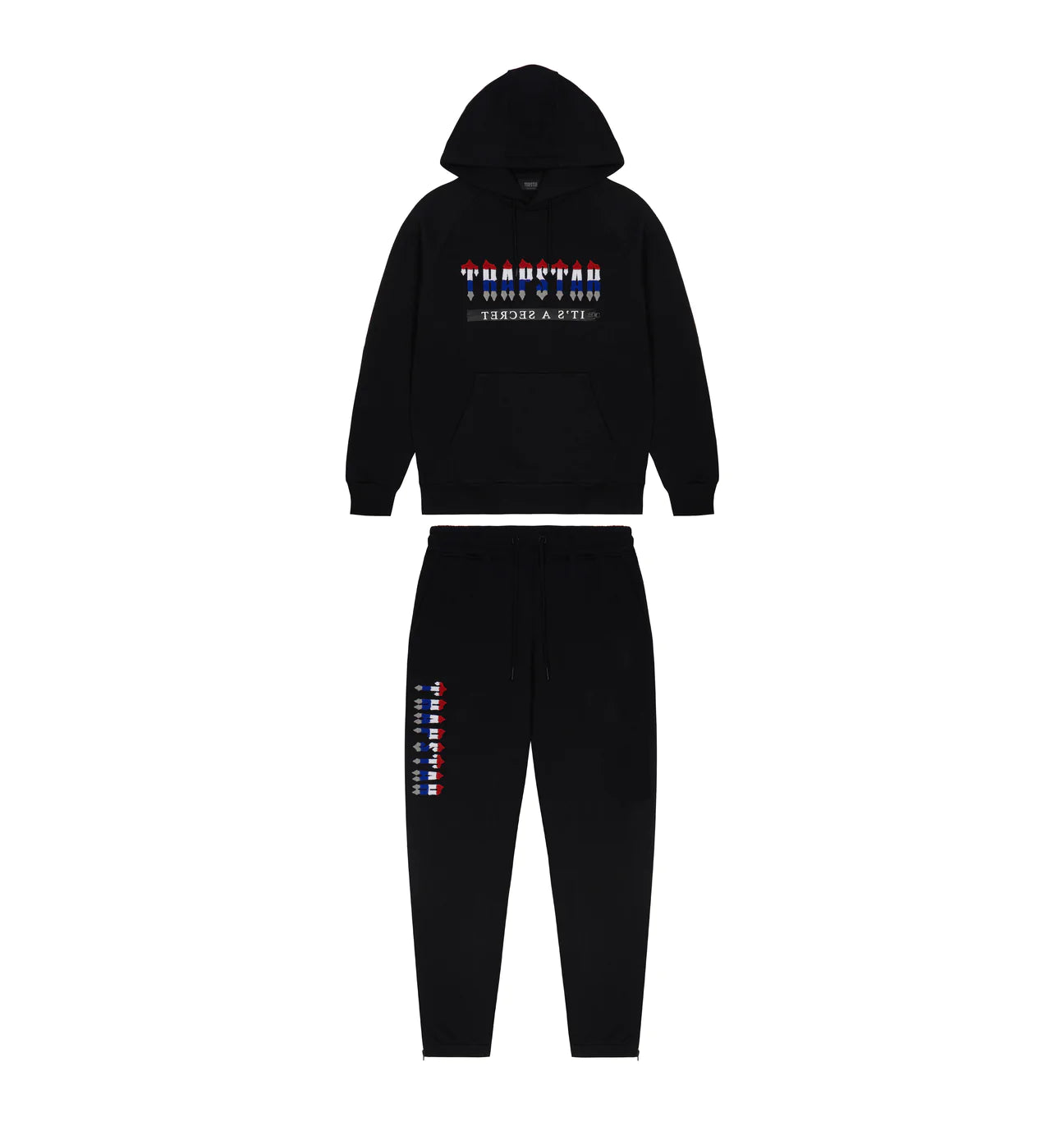 TRAPSTAR CHENILLE DECODED 2.0 HOODED TRACKSUIT ‘BLACK REVOLUTION’